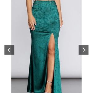 Long maxi side slit mermaid skirt